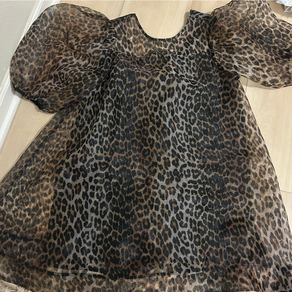 Ganni  Brown Leopard Print dress 40